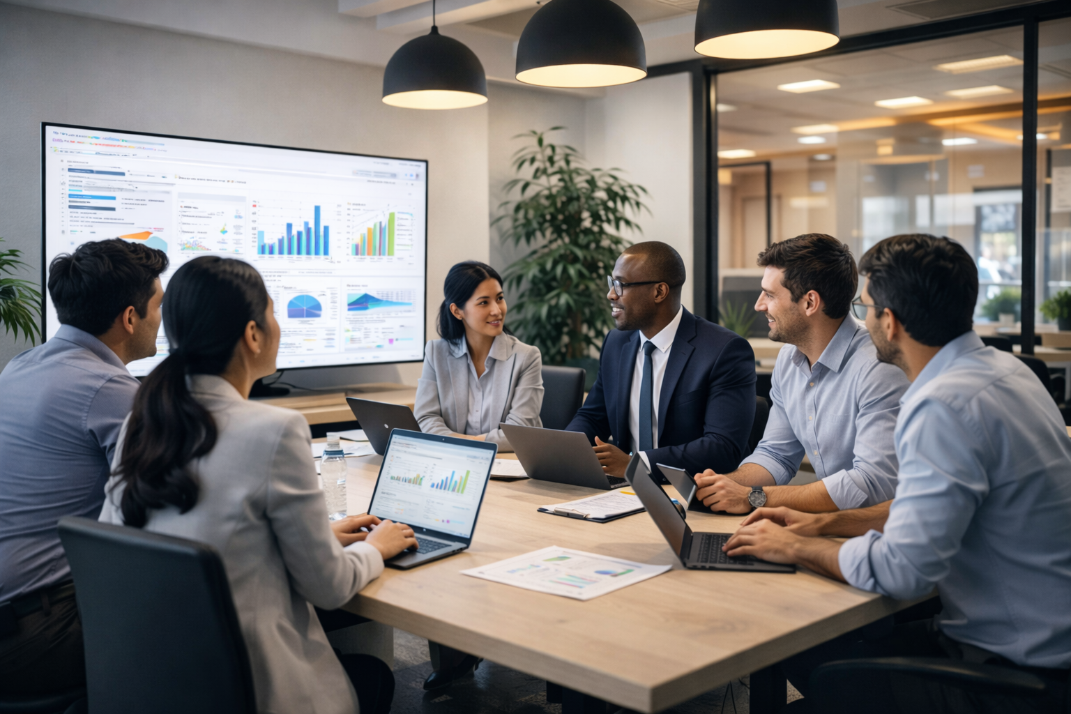 Sales team collaborating